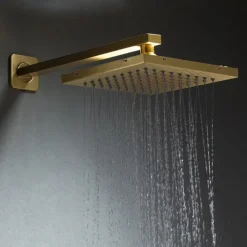 Shower Faucet,Shower Faucet Rainfall Shower Head System Set - Handshower Included Dual-Head Rainfall Shower Antique Vintage Style Electroplated Ceiling Mounted Ceramic Valve Bath Shower Mixer Taps