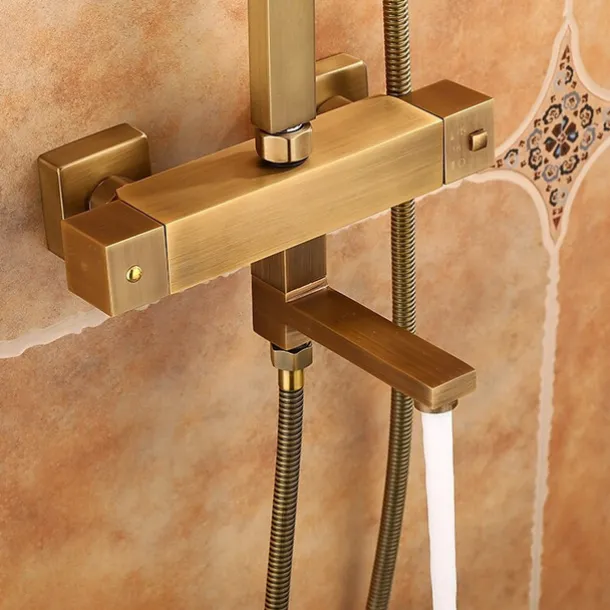 Shower Faucet,Shower Set Set Handshower Included Pullout Rainfall Shower/Traditional Brass Wall Mounted Ceramic Valve Bath Shower Mixer Taps