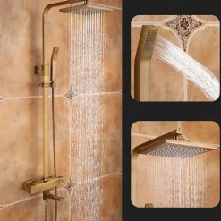Shower Faucet,Shower Set Set Handshower Included Pullout Rainfall Shower/Traditional Brass Wall Mounted Ceramic Valve Bath Shower Mixer Taps
