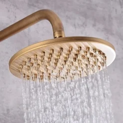 Shower Faucet,Shower System Set Handshower Included pullout Waterfall Vintage Style/Country Brass Mount Outside Ceramic Valve Bath Shower Mixer Taps
