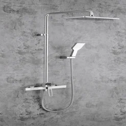 Shower Faucet,Shower System Set - Handshower Included Contemporary Chrome / Electroplated / Painted Finishes Mount Outside Ceramic Valve Bath Shower Mixer Taps
