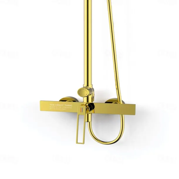 Shower Faucet,Shower System Set - Handshower Included Contemporary Chrome / Electroplated / Painted Finishes Mount Outside Ceramic Valve Bath Shower Mixer Taps