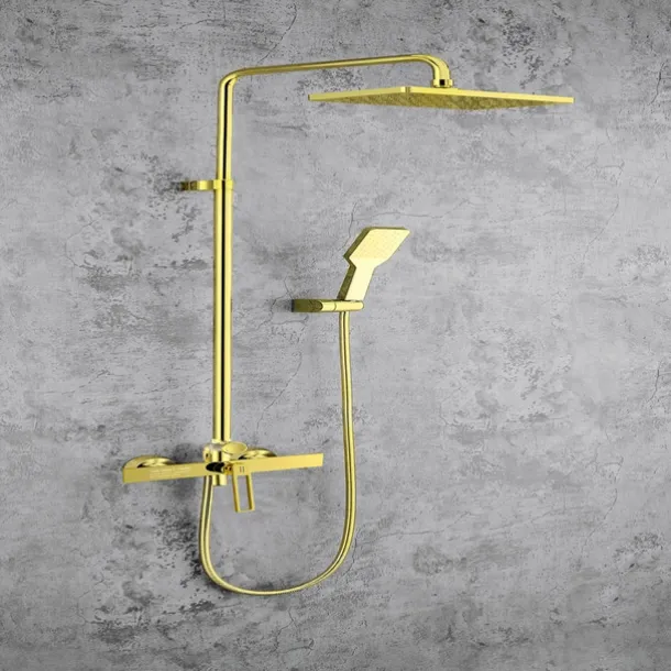 Shower Faucet,Shower System Set - Handshower Included Contemporary Chrome / Electroplated / Painted Finishes Mount Outside Ceramic Valve Bath Shower Mixer Taps