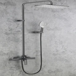 Shower Faucet,Shower System Set - Handshower Included Contemporary Chrome / Electroplated / Painted Finishes Mount Outside Ceramic Valve Bath Shower Mixer Taps