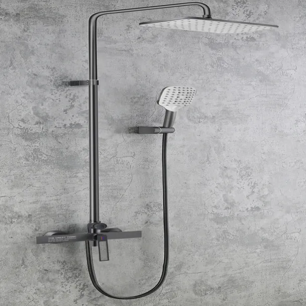 Shower Faucet,Shower System Set - Handshower Included Contemporary Chrome / Electroplated / Painted Finishes Mount Outside Ceramic Valve Bath Shower Mixer Taps