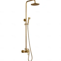 Shower Faucet,Shower System Set,Rainfall Antique Antique Copper Shower System Ceramic Valve Bath Shower Mixer Taps