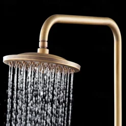 Shower Faucet,Shower System Set,Rainfall Antique Antique Copper Shower System Ceramic Valve Bath Shower Mixer Taps