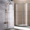 Shower Faucet,Shower System Set - Handshower Included pullout Waterfall Vintage Style / Country Antique Brass Mount Outside Ceramic Valve Bath Shower Mixer Taps