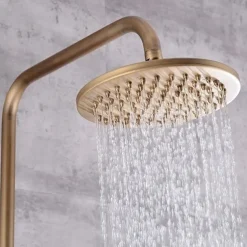 Shower Faucet,Shower System Set Handshower Included pullout Waterfall Vintage Style/Country Brass Mount Outside Ceramic Valve Bath Shower Mixer Taps