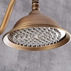 Shower Faucet,Shower System Set - Handshower Included pullout Waterfall Vintage Style / Country Antique Brass Mount Outside Ceramic Valve Bath Shower Mixer Taps