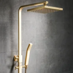 Shower Faucet,Shower System Rainfall Shower Head System Body Jet Massage Set Handshower Included Sound Shower Head Rainfall Shower Antique Vintage Style Nickel Brushed Electroplated