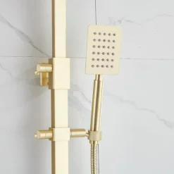 Shower Faucet,Shower System Rainfall Shower Head System Body Jet Massage Set - Handshower Included pullout Rainfall Shower Antique Vintage Style Nickel Brushed Mount Inside Ceramic Valve