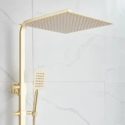 Shower Faucet,Shower System Rainfall Shower Head System Body Jet Massage Set - Handshower Included pullout Rainfall Shower Antique Vintage Style Nickel Brushed Mount Inside Ceramic Valve