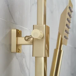 Shower Faucet,Shower System Rainfall Shower Head System Body Jet Massage Set - Handshower Included pullout Rainfall Shower Antique Vintage Style Nickel Brushed Mount Inside Ceramic Valve