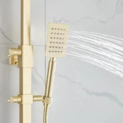 Shower Faucet,Shower System Rainfall Shower Head System Body Jet Massage Set - Handshower Included pullout Rainfall Shower Antique Vintage Style Nickel Brushed Mount Inside Ceramic Valve