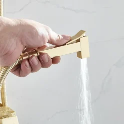 Shower Faucet,Shower System Rainfall Shower Head System Body Jet Massage Set - Handshower Included pullout Rainfall Shower Antique Vintage Style Nickel Brushed Mount Inside Ceramic Valve