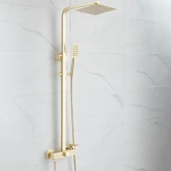 Shower Faucet,Shower System Rainfall Shower Head System Body Jet Massage Set - Handshower Included pullout Rainfall Shower Antique Vintage Style Nickel Brushed Mount Inside Ceramic Valve