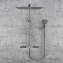 Shower Faucet,Shower System Set - Handshower Included Contemporary Chrome / Electroplated Mount Outside Ceramic Valve Bath Shower Mixer Taps