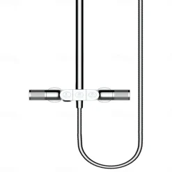 Shower Faucet,Shower System Set - Handshower Included Contemporary Chrome / Electroplated Mount Outside Ceramic Valve Bath Shower Mixer Taps