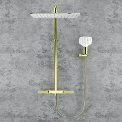 Shower Faucet,Shower System Set - Handshower Included Contemporary Chrome / Electroplated Mount Outside Ceramic Valve Bath Shower Mixer Taps