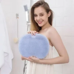 Shower Foot & Back Scrubber, Massage Pad – Hands-Free Silicone Body Scrubber with Suction Cups, Wall-Mounted Exfoliator for Back and Foot Cleaning, 1 Piece