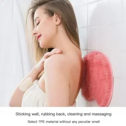Shower Foot & Back Scrubber, Massage Pad – Hands-Free Silicone Body Scrubber with Suction Cups, Wall-Mounted Exfoliator for Back and Foot Cleaning, 1 Piece