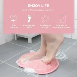 Shower Foot & Back Scrubber, Massage Pad – Hands-Free Silicone Body Scrubber with Suction Cups, Wall-Mounted Exfoliator for Back and Foot Cleaning, 1 Piece
