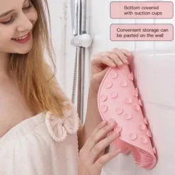 Shower Foot & Back Scrubber, Massage Pad – Hands-Free Silicone Body Scrubber with Suction Cups, Wall-Mounted Exfoliator for Back and Foot Cleaning, 1 Piece