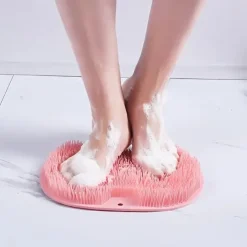 Shower Foot & Back Scrubber, Massage Pad – Hands-Free Silicone Body Scrubber with Suction Cups, Wall-Mounted Exfoliator for Back and Foot Cleaning, 1 Piece