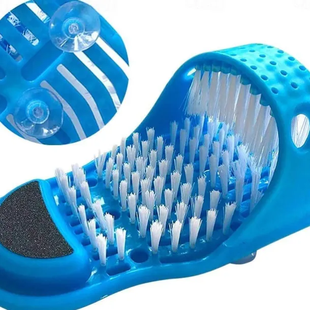 Shower Foot Brush Cleaner Scrubber Bathroom Washing Legs Sandal Massager with Suction Cups, Promotes Circulation, Removes Dead Skin, Prevents Dry & Callused Feet, Reduces Bending