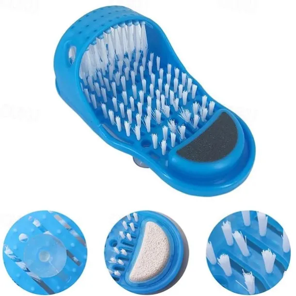 Shower Foot Brush Cleaner Scrubber Bathroom Washing Legs Sandal Massager with Suction Cups, Promotes Circulation, Removes Dead Skin, Prevents Dry & Callused Feet, Reduces Bending