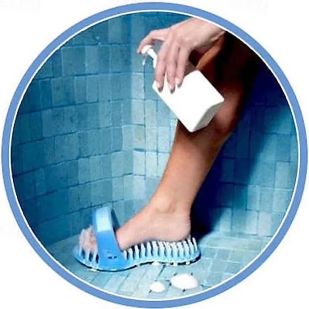 Shower Foot Brush Cleaner Scrubber Bathroom Washing Legs Sandal Massager with Suction Cups, Promotes Circulation, Removes Dead Skin, Prevents Dry & Callused Feet, Reduces Bending