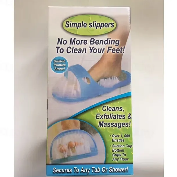 Shower Foot Brush Cleaner Scrubber Bathroom Washing Legs Sandal Massager with Suction Cups, Promotes Circulation, Removes Dead Skin, Prevents Dry & Callused Feet, Reduces Bending