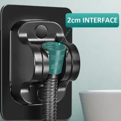 Shower Head Bracket No Drilling Holder, 360° Adjustable Without Drilling ABS Wall Bracket Replacement Waterproof Attachment for Bathroom