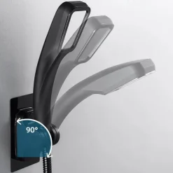 Shower Head Bracket No Drilling Holder, 360° Adjustable Without Drilling ABS Wall Bracket Replacement Waterproof Attachment for Bathroom