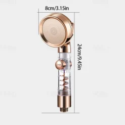 Shower Head High Pressure 3-Function SPA Shower Head With Switch On/Off Button Filter Bath Head Water Saving Shower Bathroom