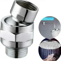 Shower Head Swivel Ball Adapter, Brass Chrome Ball Joint Shower Arm Head Angle Adjustable Swivel, Bathroom Shower Accessories, Shower Head Adapter