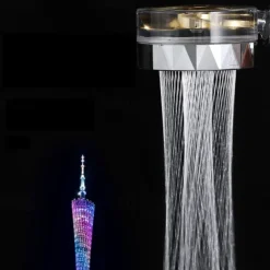 Shower Head Water Saving Flow 360 Degrees Rotating With Small Fan ABS Rain High-Pressure Spray Nozzle Bathroom Accessories