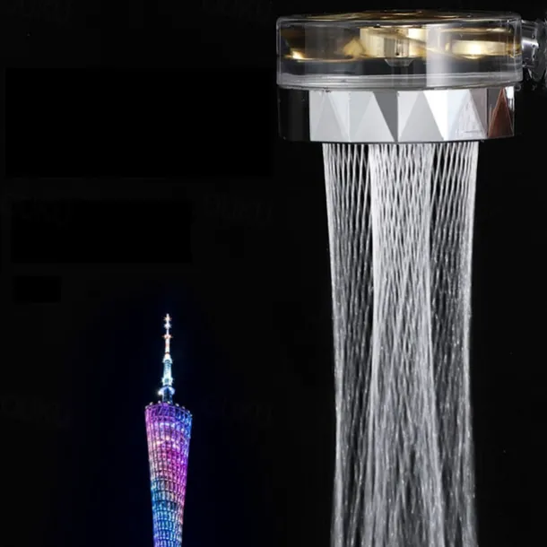 Shower Head Water Saving Flow 360 Degrees Rotating With Small Fan ABS Rain High-Pressure Spray Nozzle Bathroom Accessories