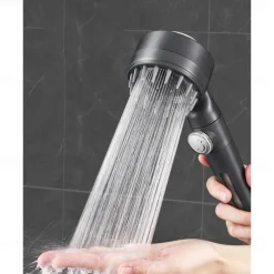 Shower Head with Filter 3 Mode Sprayer, Adjustable High Pressure Handheld Showerhead Massage Mist Jet Black White Grey