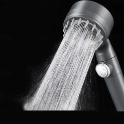 Shower Head with Filter 3 Mode Sprayer, Adjustable High Pressure Handheld Showerhead Massage Mist Jet Black White Grey
