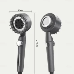 Shower Head with Filter 3 Mode Sprayer, Adjustable High Pressure Handheld Showerhead Massage Mist Jet Black White Grey