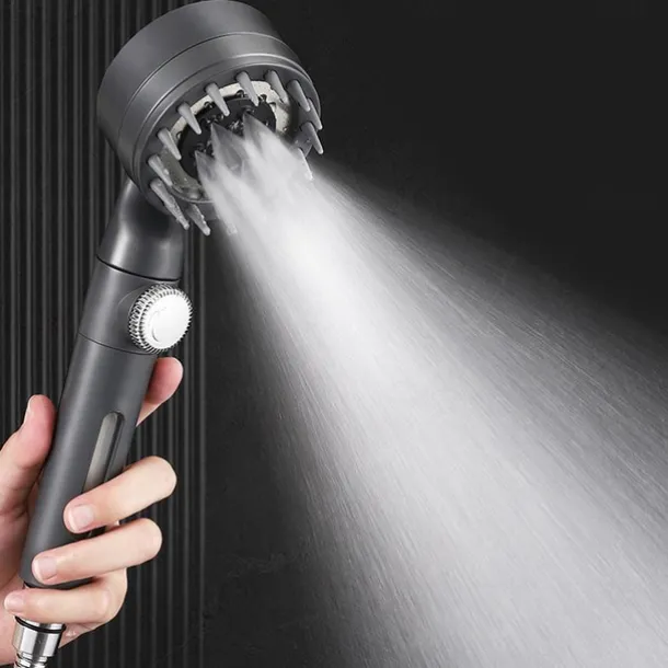Shower Head with Filter 3 Mode Sprayer, Adjustable High Pressure Handheld Showerhead Massage Mist Jet Black White Grey