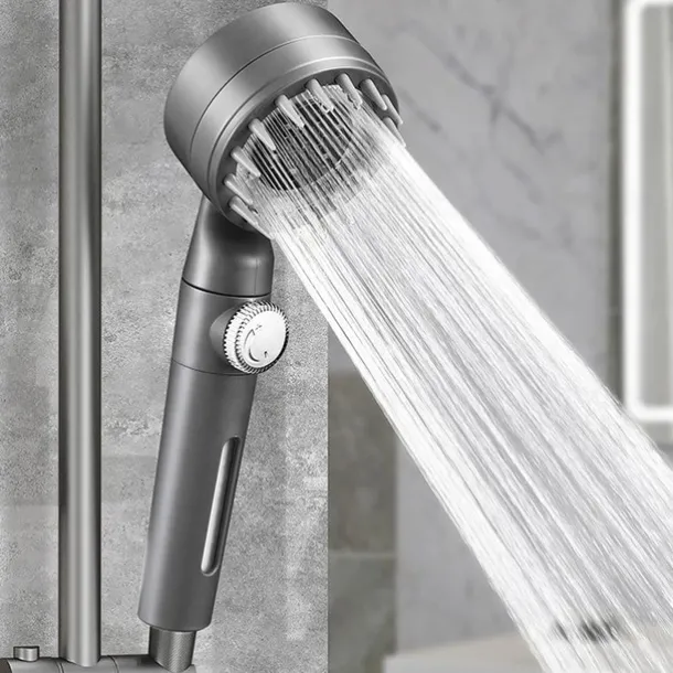 Shower Head with Filter 3 Mode Sprayer, Adjustable High Pressure Handheld Showerhead Massage Mist Jet Black White Grey