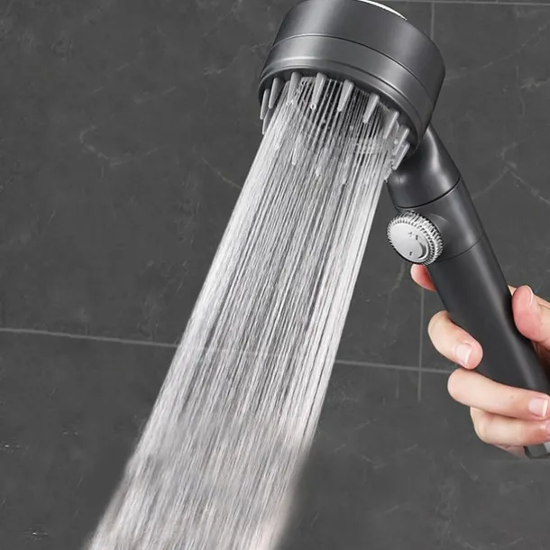 Shower Head with Filter 3 Mode Sprayer, Adjustable High Pressure Handheld Showerhead Massage Mist Jet Black White Grey