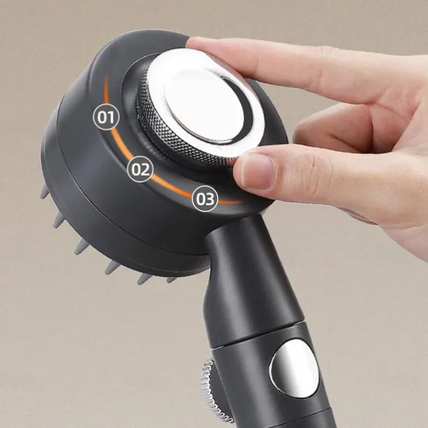 Shower Head with Filter 3 Mode Sprayer, Adjustable High Pressure Handheld Showerhead Massage Mist Jet Black White Grey