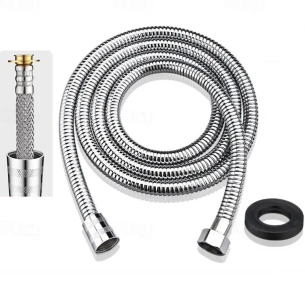 Shower Hose Stainless Steel for Hand Held Shower Heads 59-79 Inches, G1/2 Threaded Insert and Nut, Universal Shower Hose Replacement Handheld Shower Tube