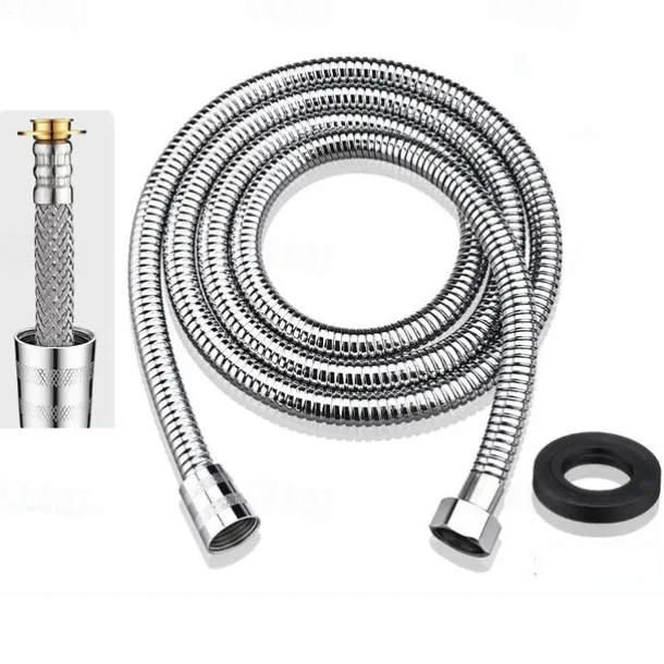 Shower Hose Stainless Steel for Hand Held Shower Heads 59-79 Inches, G1/2 Threaded Insert and Nut, Universal Shower Hose Replacement Handheld Shower Tube