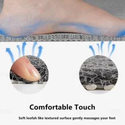 Shower Mat for Inside Shower, Loofah Bath Mat Non Slip Anti Mould Antibacterial Soft PVC Bathtub Mat for Bathroom Wet Shower Areas