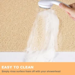 Shower Mat for Inside Shower, Loofah Bath Mat Non Slip Anti Mould Antibacterial Soft PVC Bathtub Mat for Bathroom Wet Shower Areas